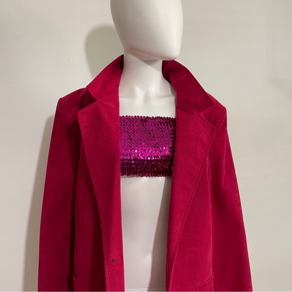 Hot Pink ultra suede Lilli Ann jacket - Picture 5 of 13